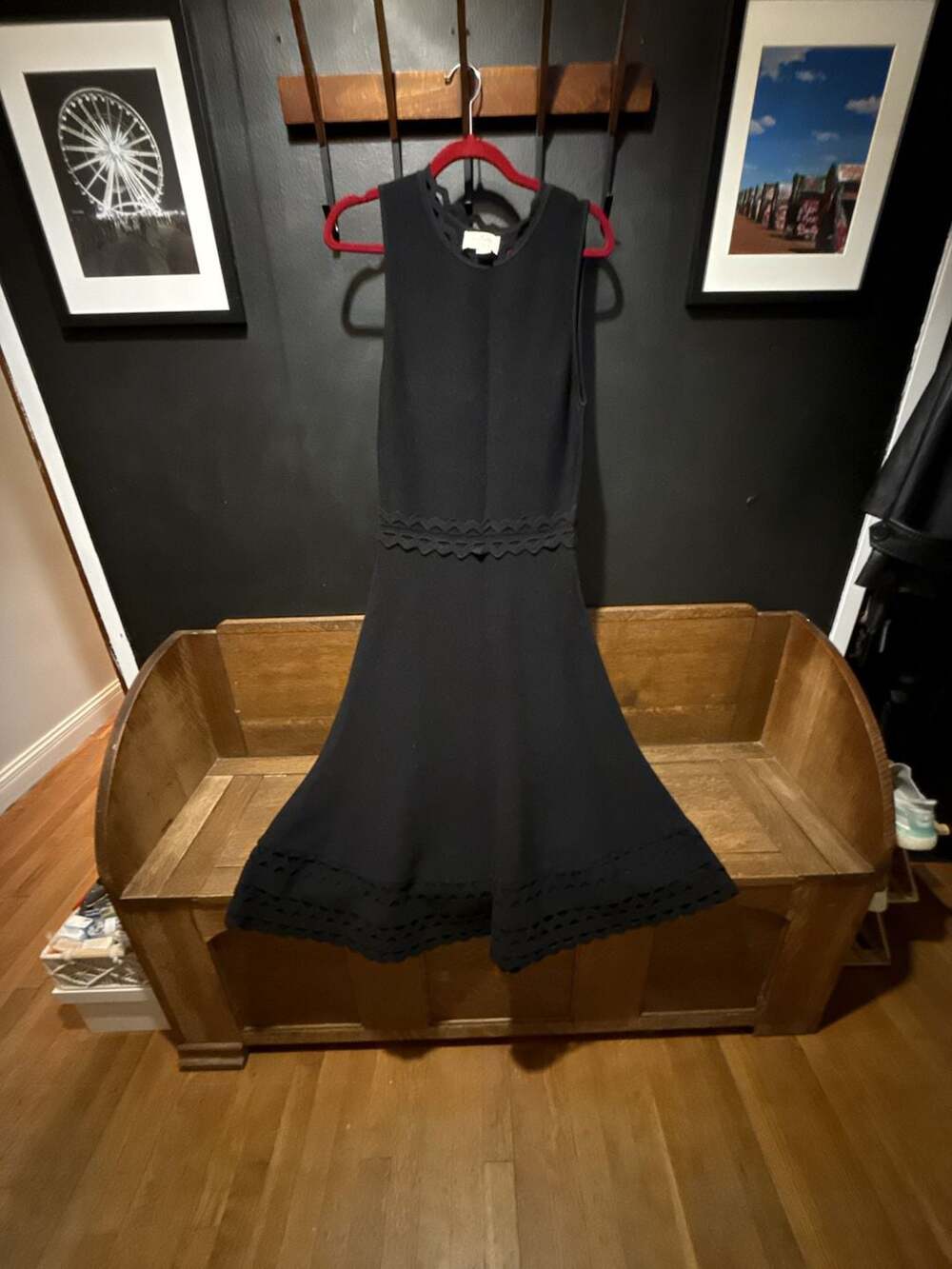 Kate Spade New York Black Sleeveless Knit Midi Dress